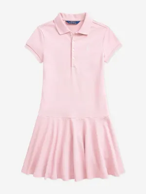 Girls Logo Polo Dress in Pink