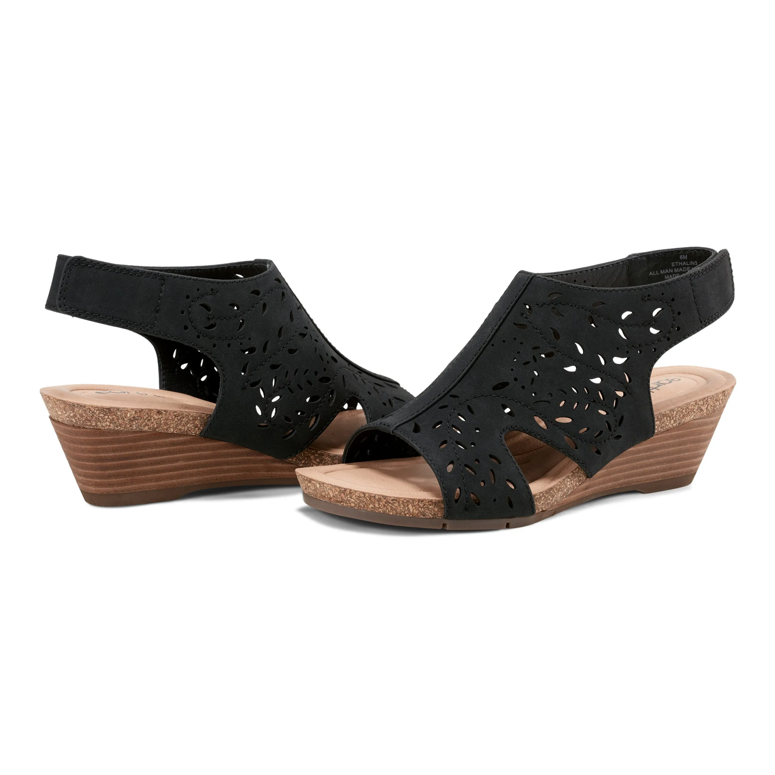 Halin Round Toe Casual Slingback Wedge Sandals