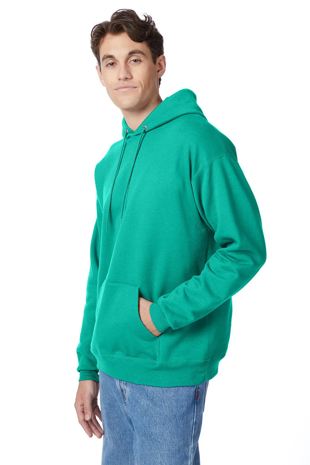 Hanes Mens EcoSmart Print Pro XP Pill Resistant Hooded Sweatshirt Hoodie w/ Pouch Pocket - Kelly Green