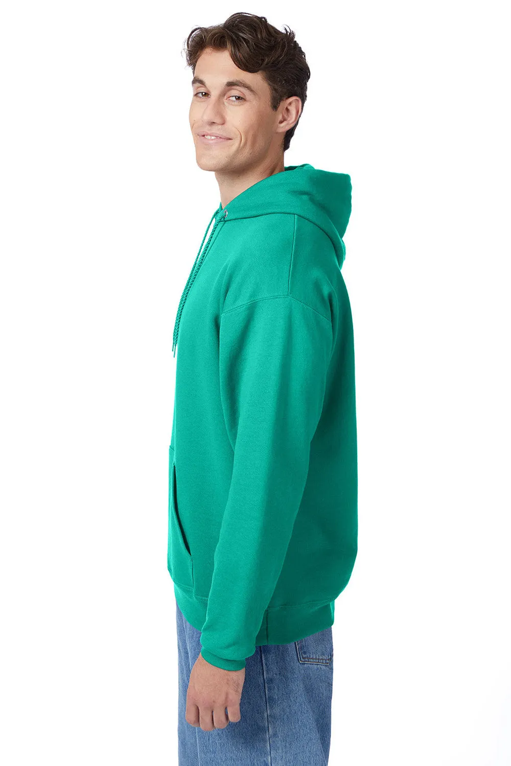 Hanes Mens EcoSmart Print Pro XP Pill Resistant Hooded Sweatshirt Hoodie w/ Pouch Pocket - Kelly Green