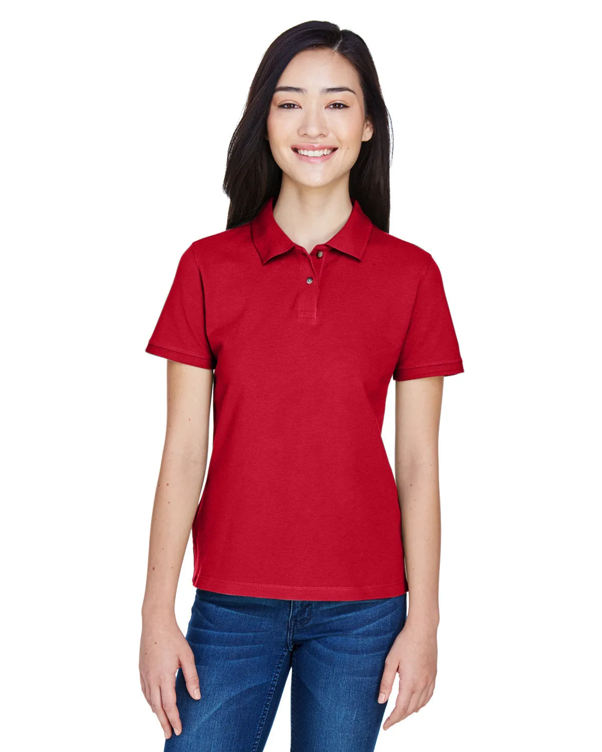 Harriton M200W Ladies' 6 oz. Ringspun Cotton Piqu Short-Sleeve Polo