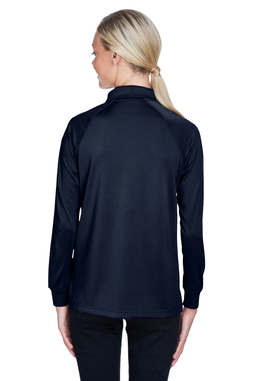 Harriton Womens Advantage Tactical Moisture Wicking Long Sleeve Polo Shirt - Dark Navy Blue