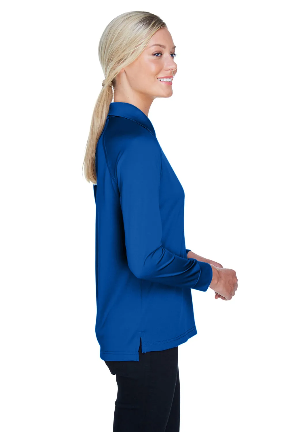 Harriton Womens Advantage Tactical Moisture Wicking Long Sleeve Polo Shirt - True Royal Blue