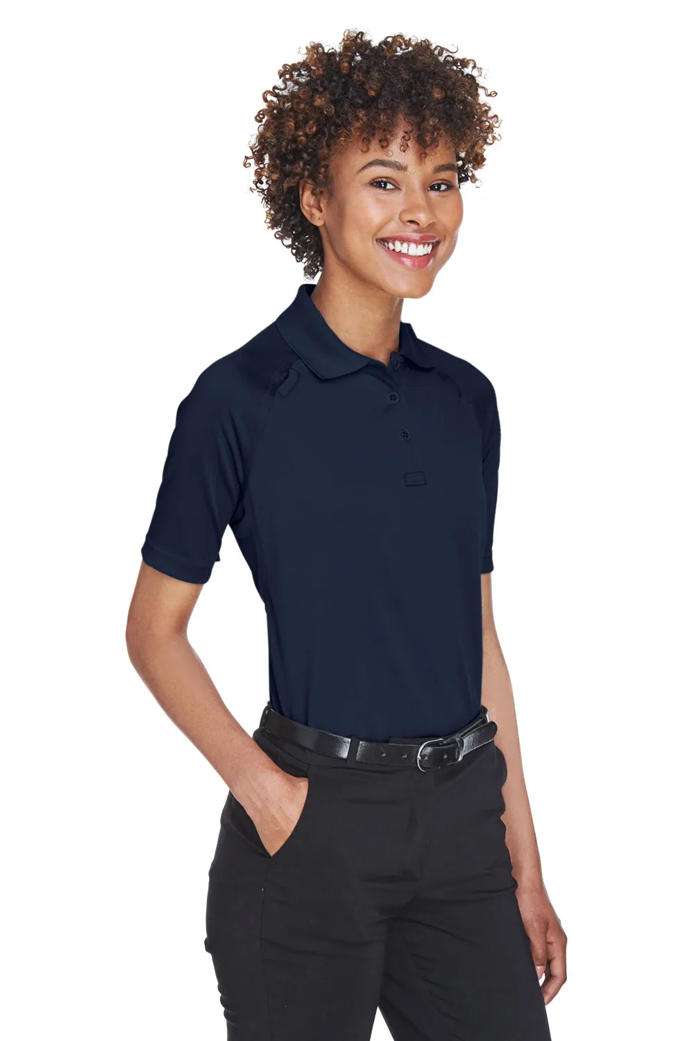 Harriton Womens Advantage Tactical Moisture Wicking Short Sleeve Polo Shirt - Dark Navy Blue