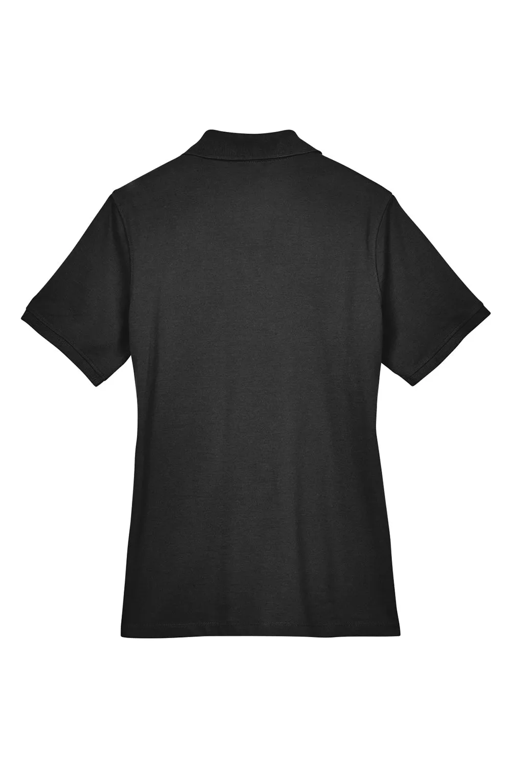 Harriton Womens Easy Blend Wrinkle Resistant Short Sleeve Polo Shirt - Black