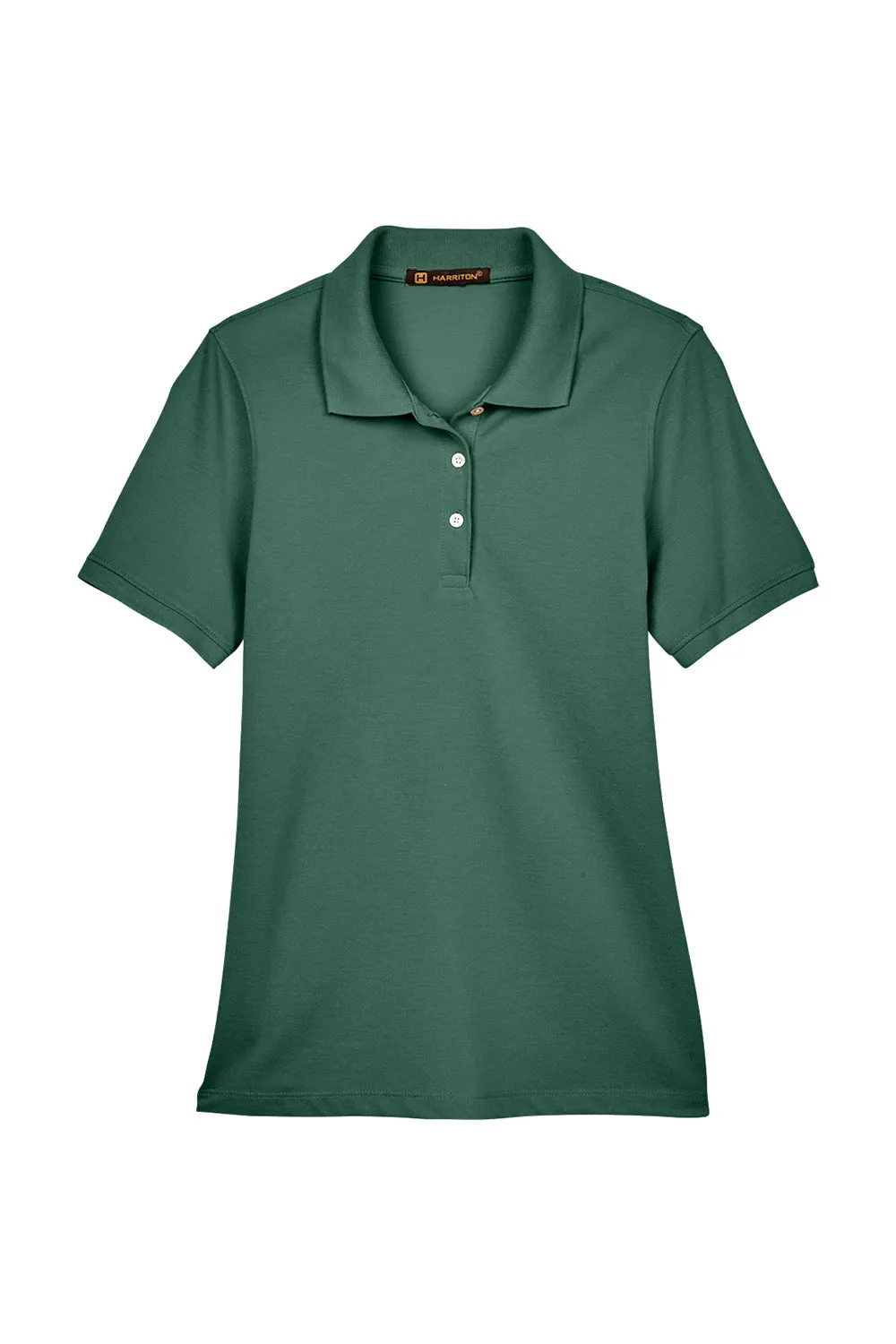 Harriton Womens Easy Blend Wrinkle Resistant Short Sleeve Polo Shirt - Hunter Green