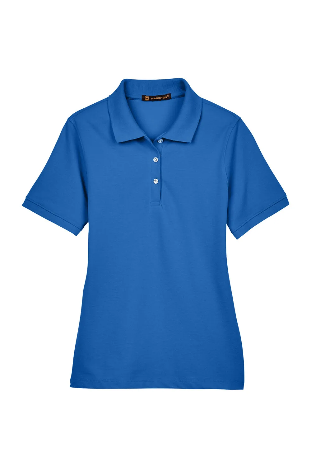 Harriton Womens Easy Blend Wrinkle Resistant Short Sleeve Polo Shirt - True Royal Blue
