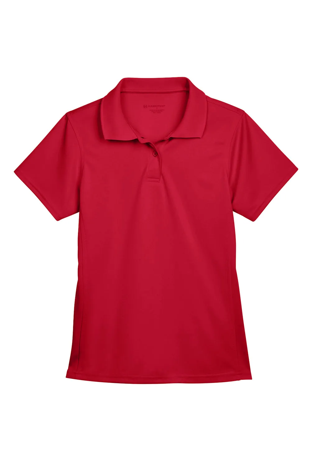 Harriton Womens Polytech Moisture Wicking Short Sleeve Polo Shirt - Red