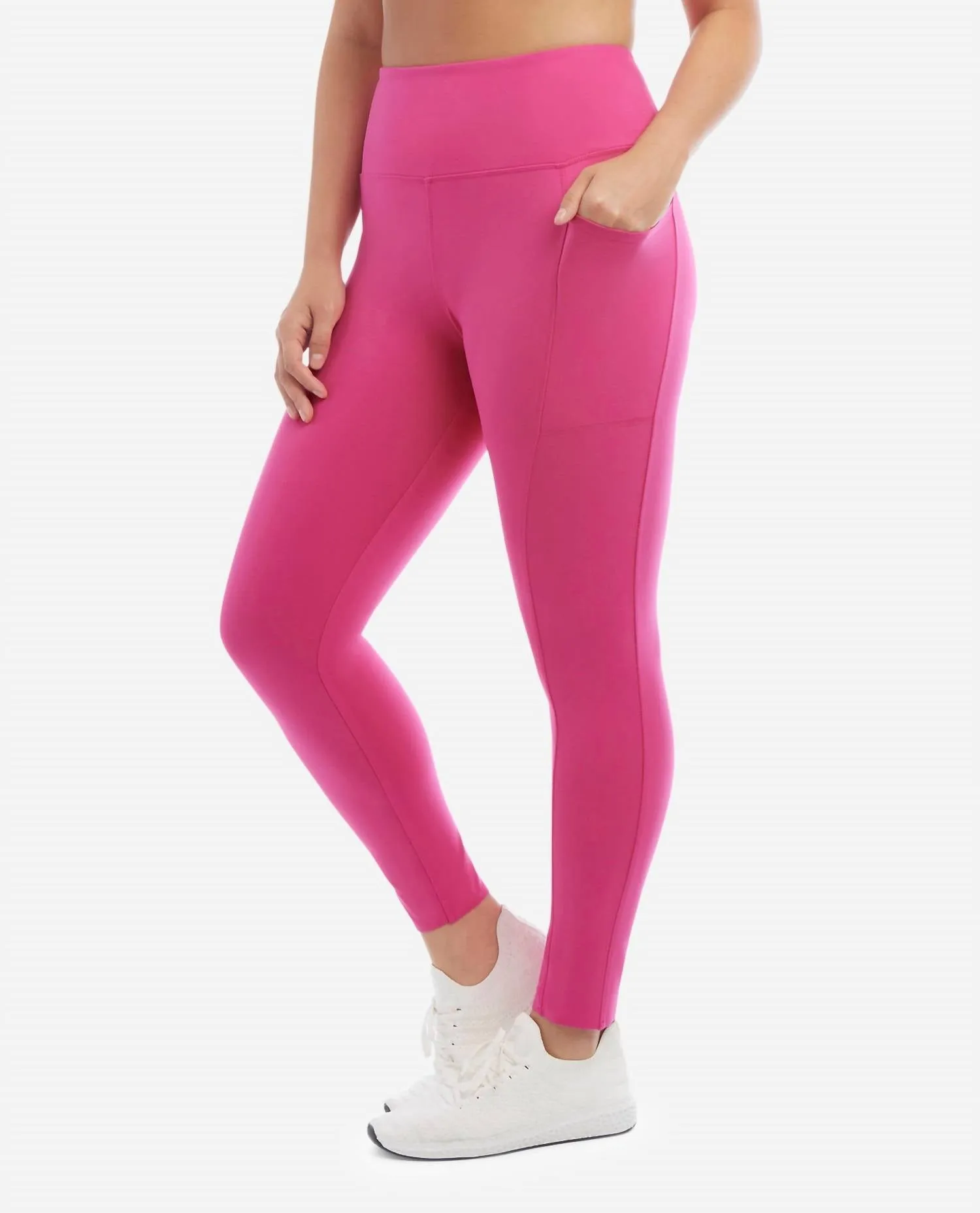 High Rise Bonded Leggings In Luminous Pink
