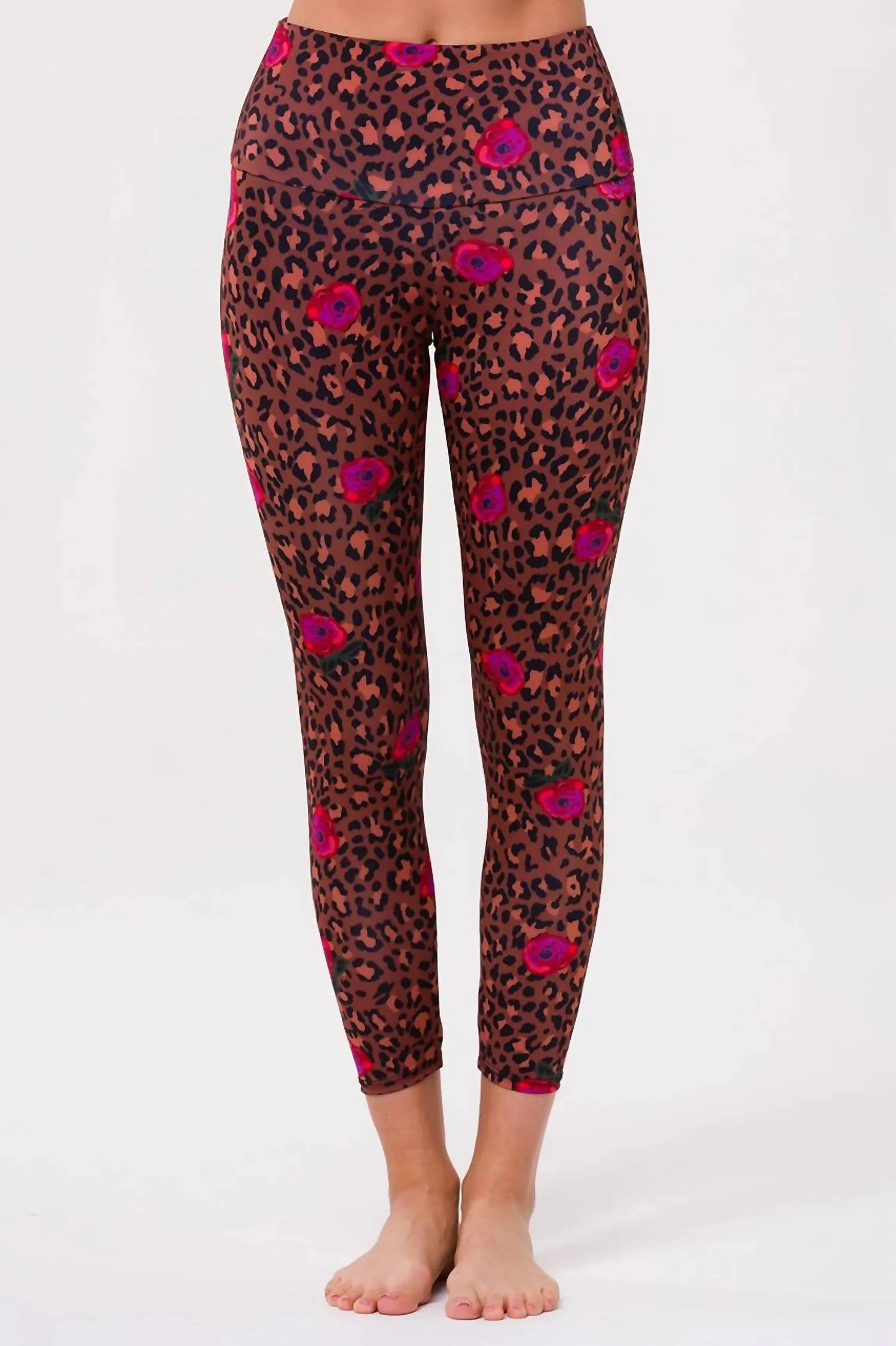 High Rise Midi Legging In Pretty Wild