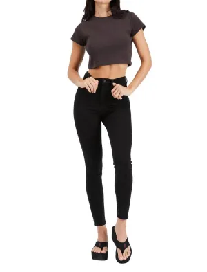 High Skinny Ankle Basher Jeans In Black Magic