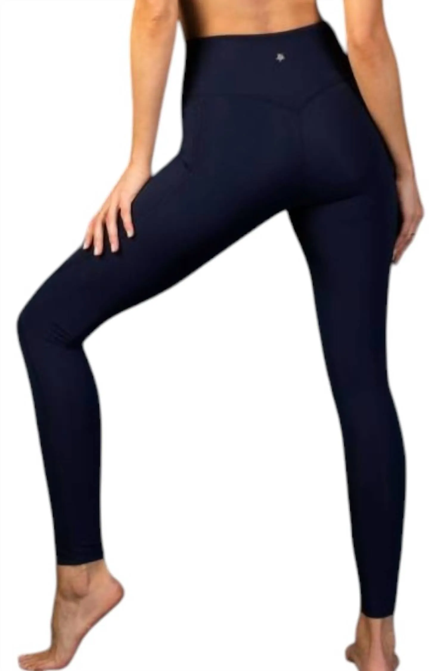High-Waist Sculpting Leggings With Pockets In Navy