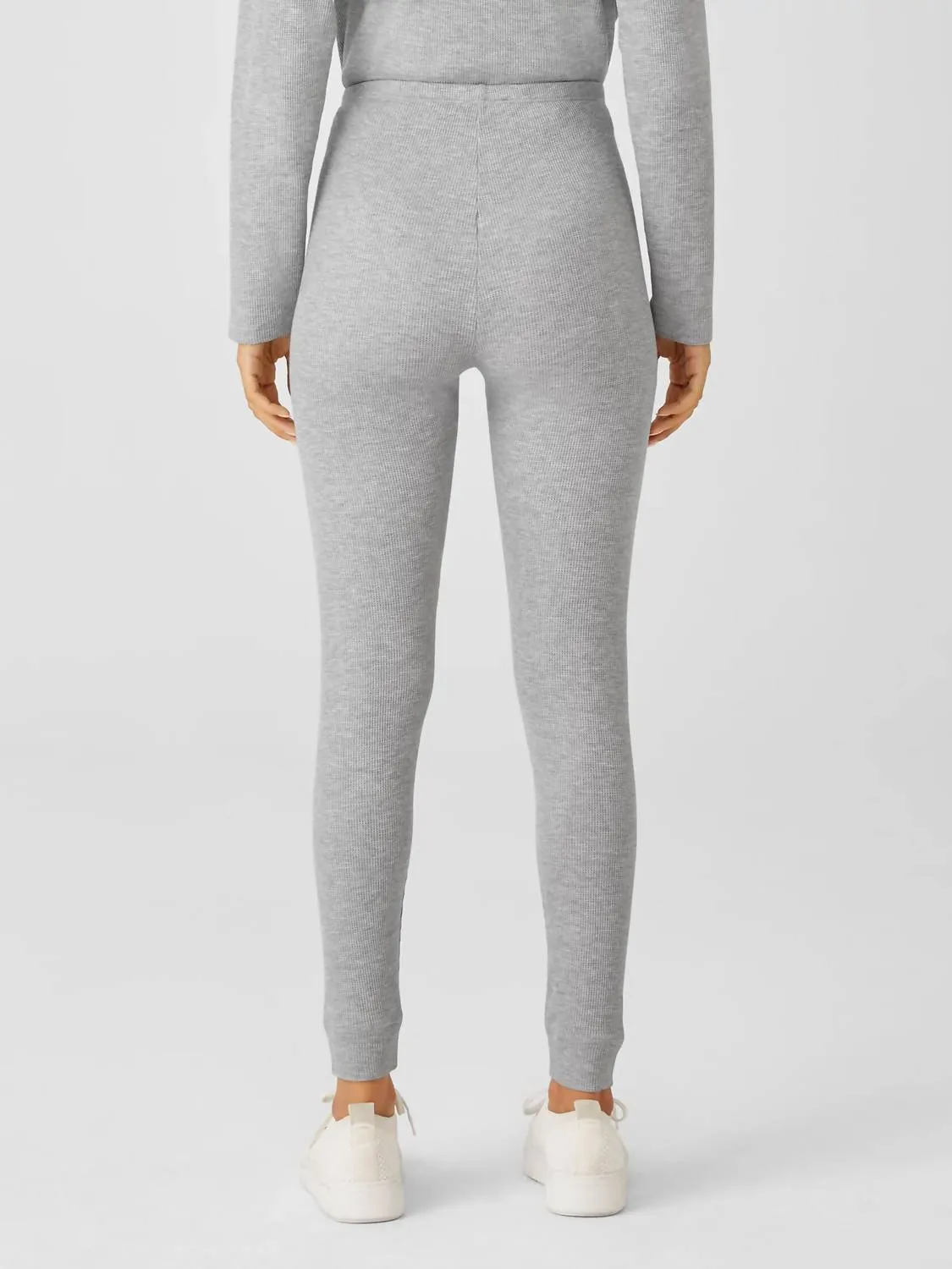 High Waisted Ankle Cozy Tencel Waffle Legging In Dark Pearl