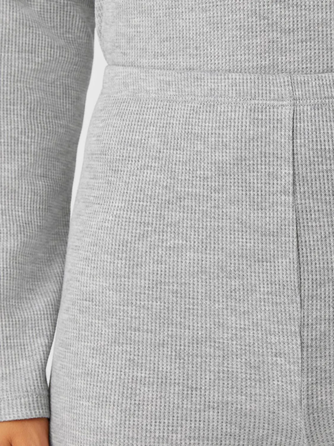 High Waisted Ankle Cozy Tencel Waffle Legging In Dark Pearl