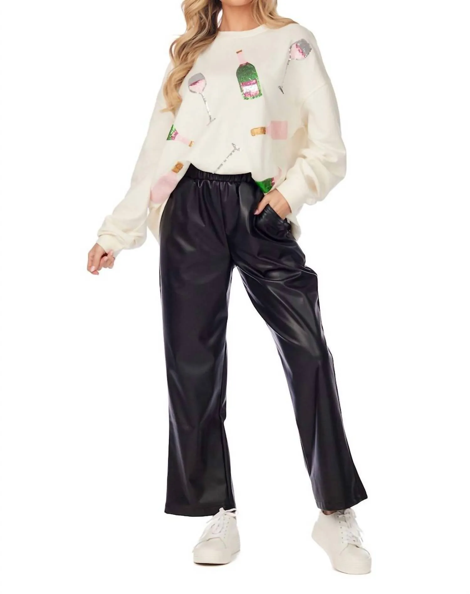 Holiday Champagne Sweatshirt In Ivory