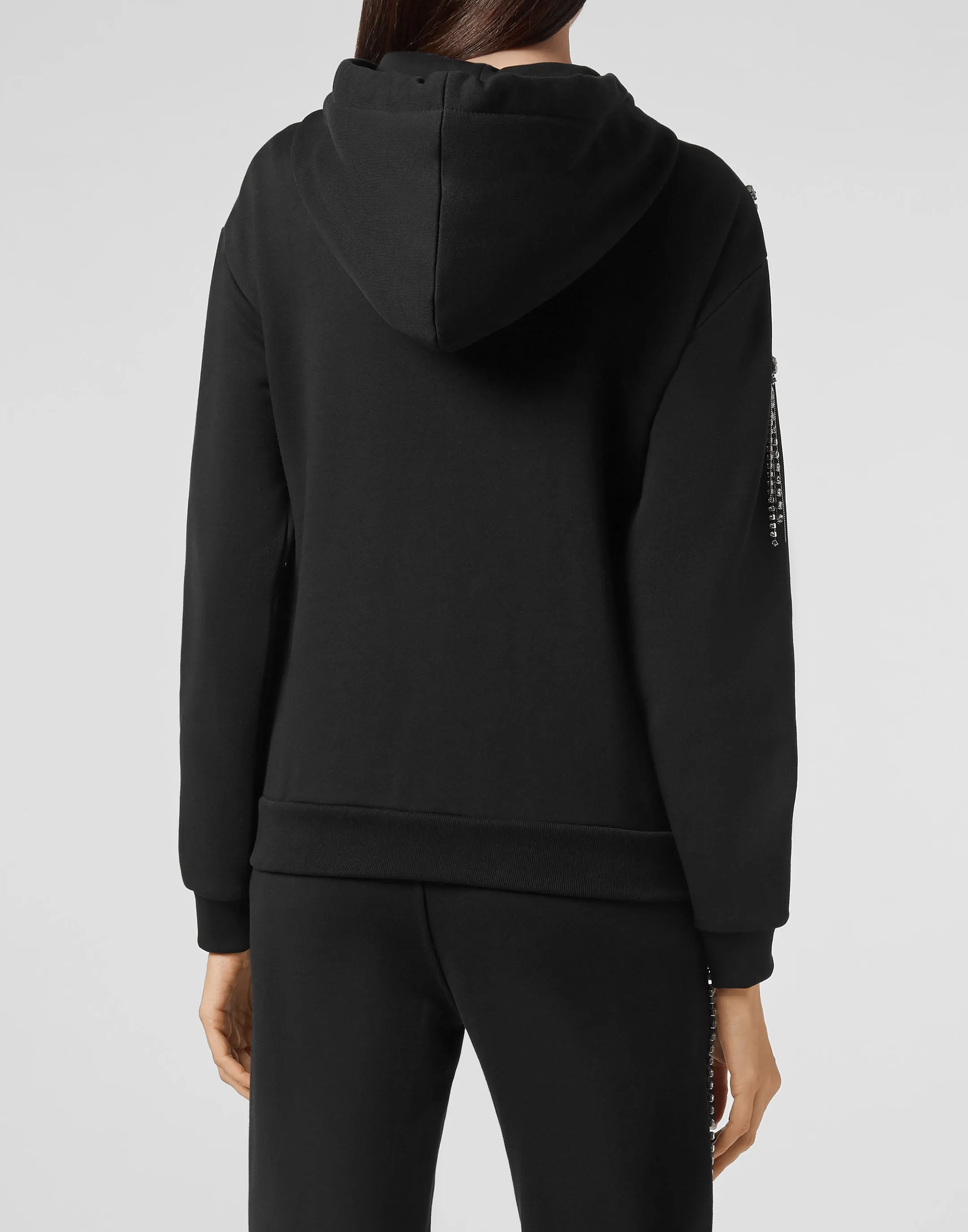 Hoodie Sweatjacket Crystal Fringe