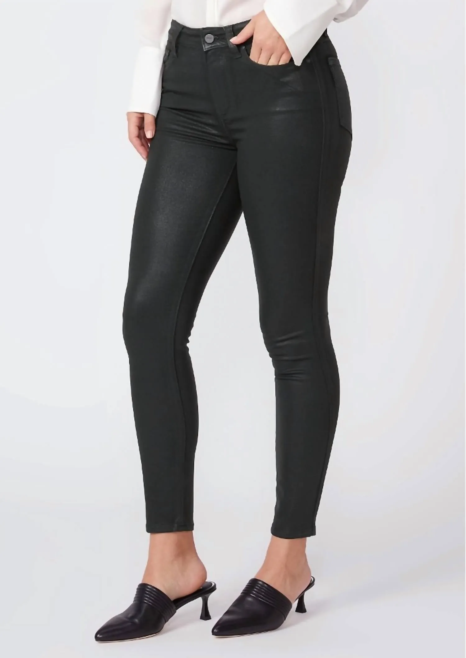 Hoxton Ankle Jean In Deep Emerald Luxe Coating