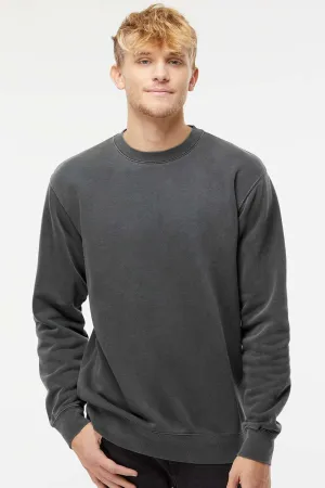 Independent Trading Company Mens Pigment Dyed Crewneck Sweatshirt - Black