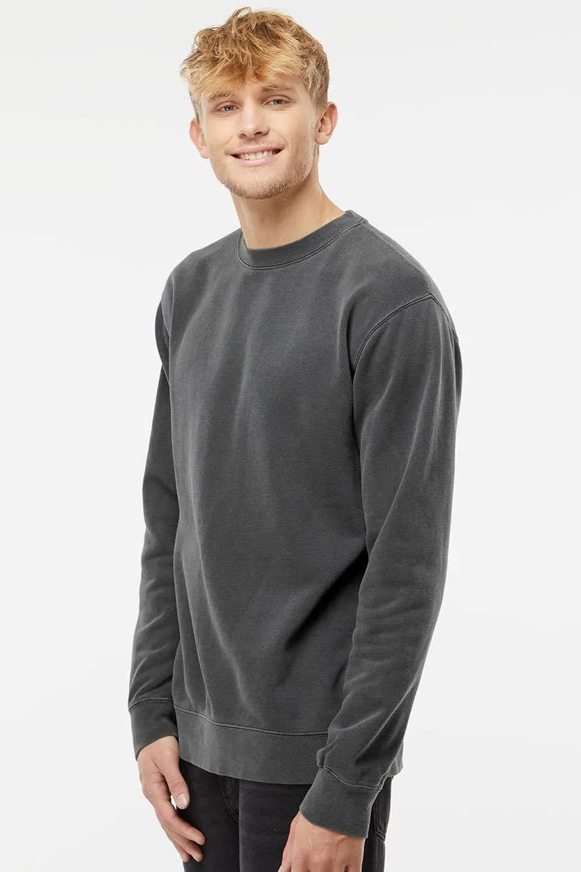 Independent Trading Company Mens Pigment Dyed Crewneck Sweatshirt - Black