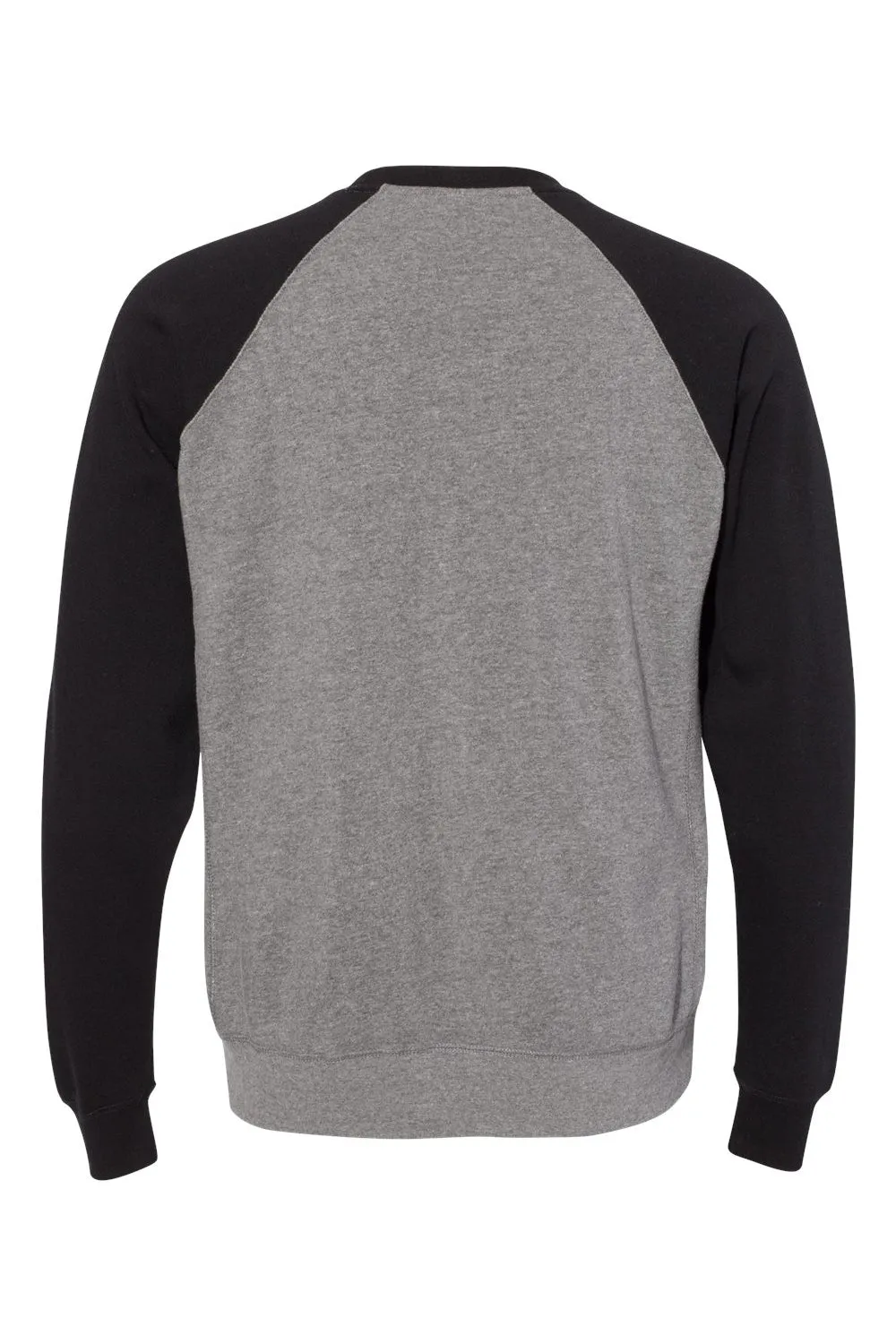 Independent Trading Company Mens Special Blend Crewneck Raglan Sweatshirt - Heather Nickel Grey/Black