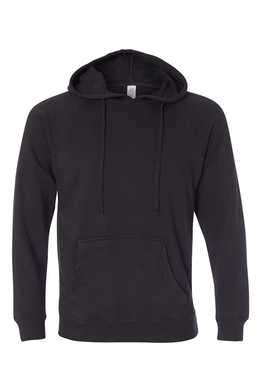 Independent Trading Company Mens Special Blend Raglan Hooded Sweatshirt Hoodie w/ Pouch Pocket - Black