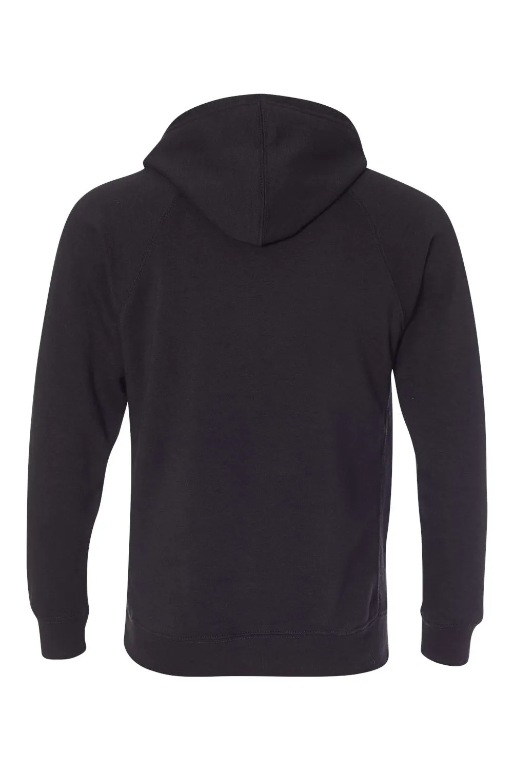 Independent Trading Company Mens Special Blend Raglan Hooded Sweatshirt Hoodie w/ Pouch Pocket - Black