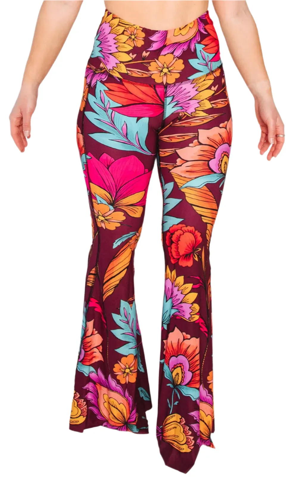 Indie Flow Printed Bell Bottoms by Yoga Democracy