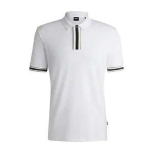 Interlock-cotton polo shirt with contrast tipping