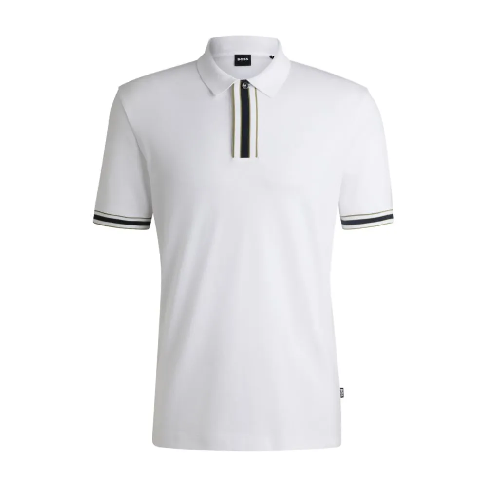 Interlock-cotton polo shirt with contrast tipping
