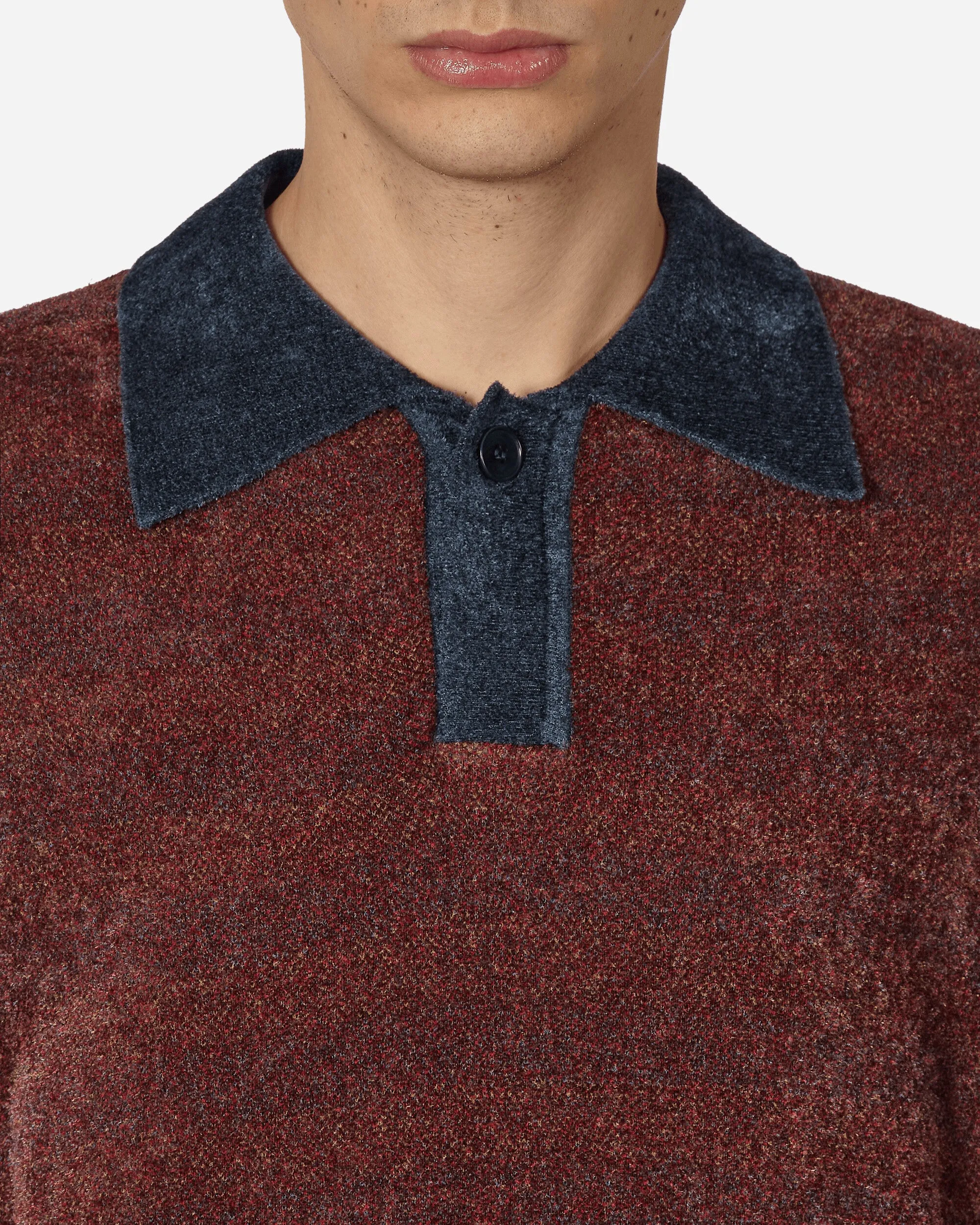 Jacquard Collar Knit Polo Multicolor