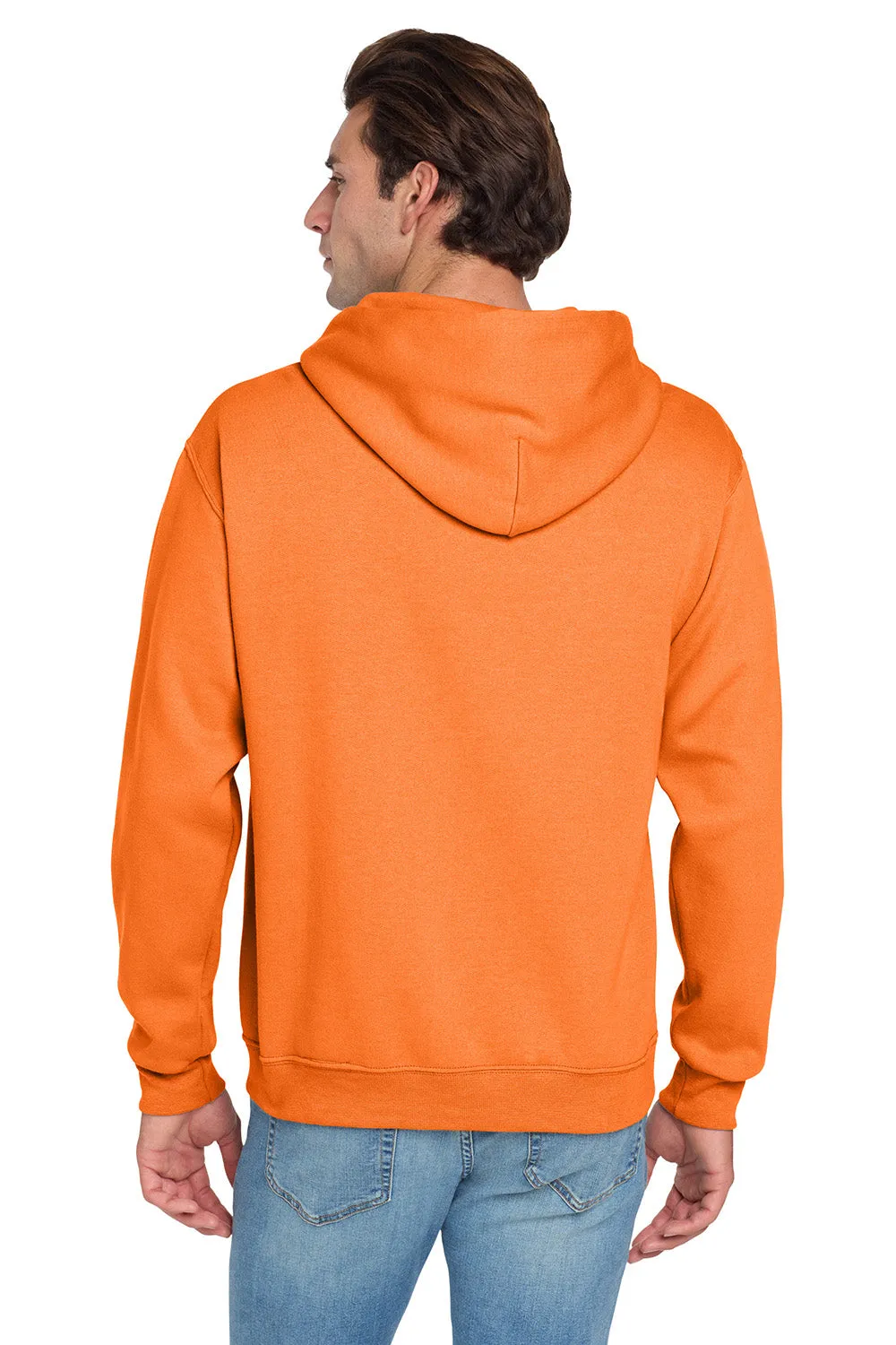 Jerzees Mens NuBlend Pill Resistant Fleece Hooded Sweatshirt Hoodie w/ Pouch Pocket - Safety Orange