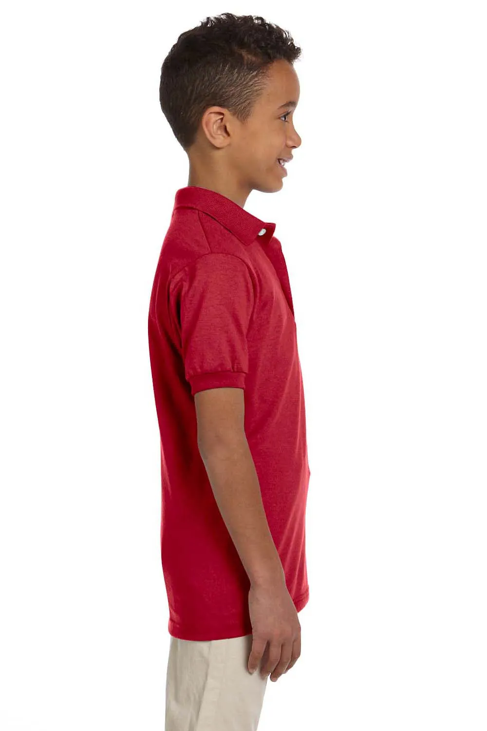 Jerzees Youth SpotShield Stain Resistant Short Sleeve Polo Shirt - True Red