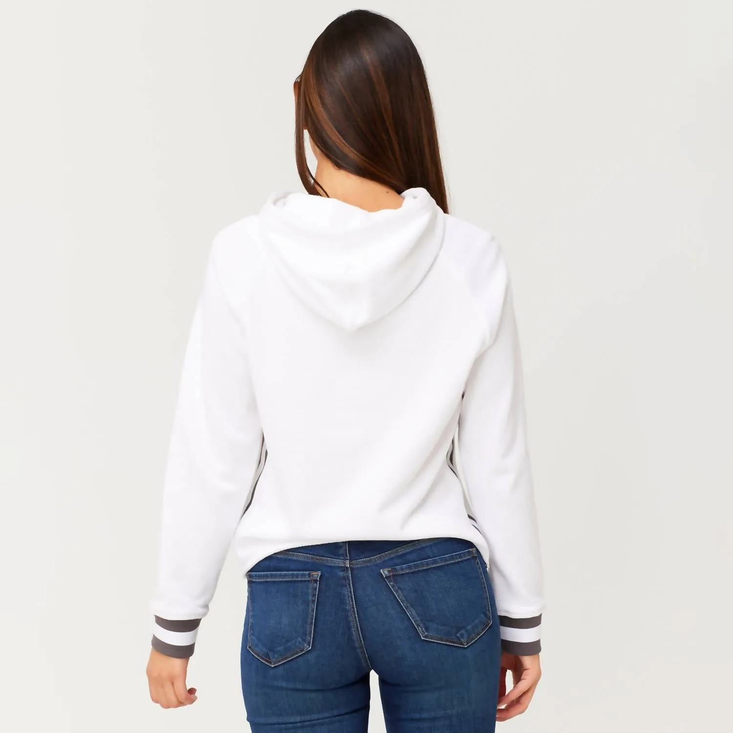 Julia Hoodie Freeriders In White/grey