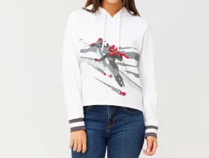 Julia Hoodie Freeriders In White/grey