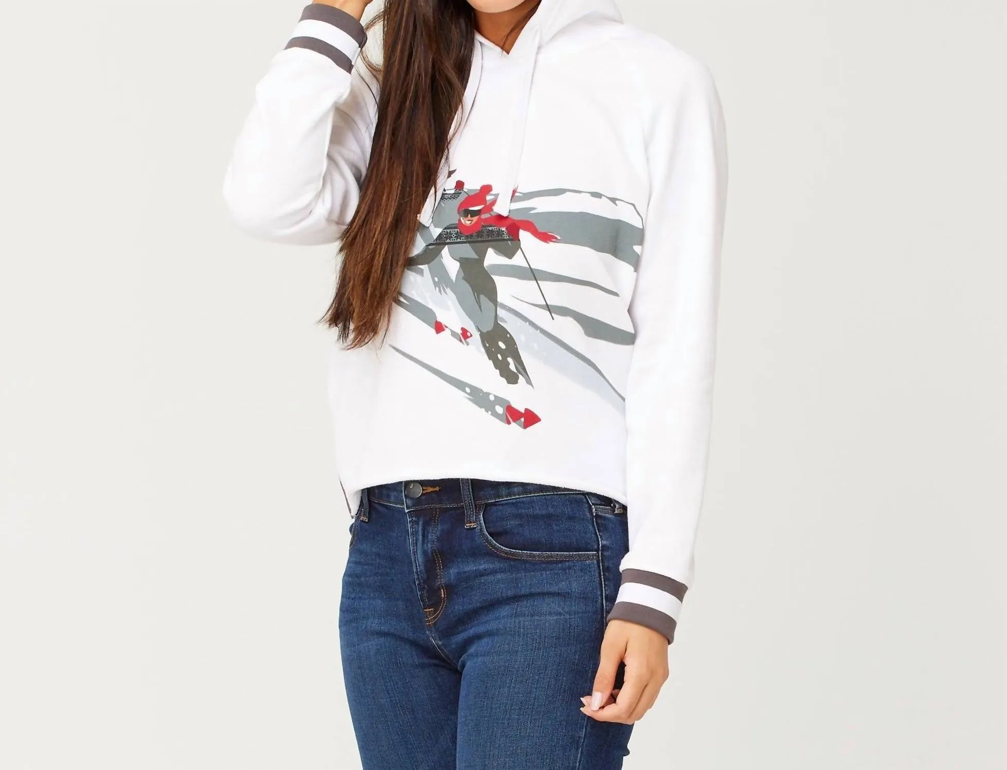 Julia Hoodie Freeriders In White/grey
