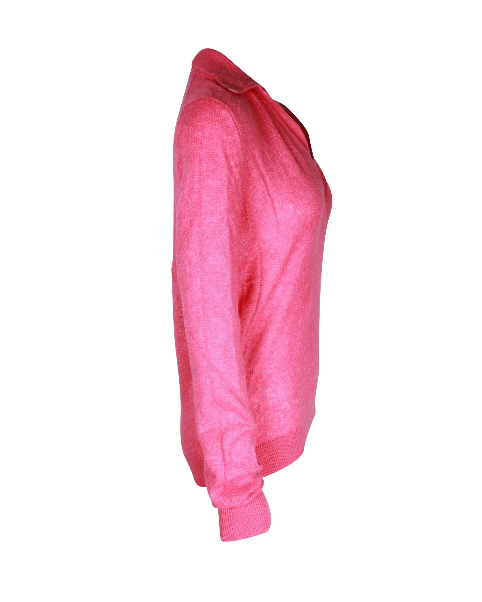 Khaite Jo Polo Sweater in Pink Cashmere