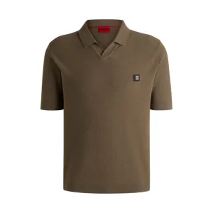 Knit polo with Johnny collar