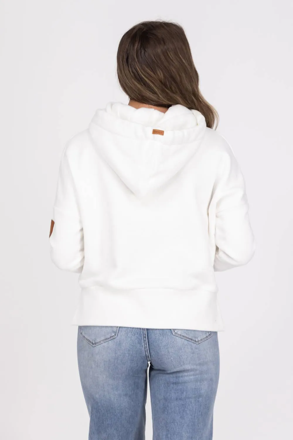 Leila Cropped Hoodie In Ivory