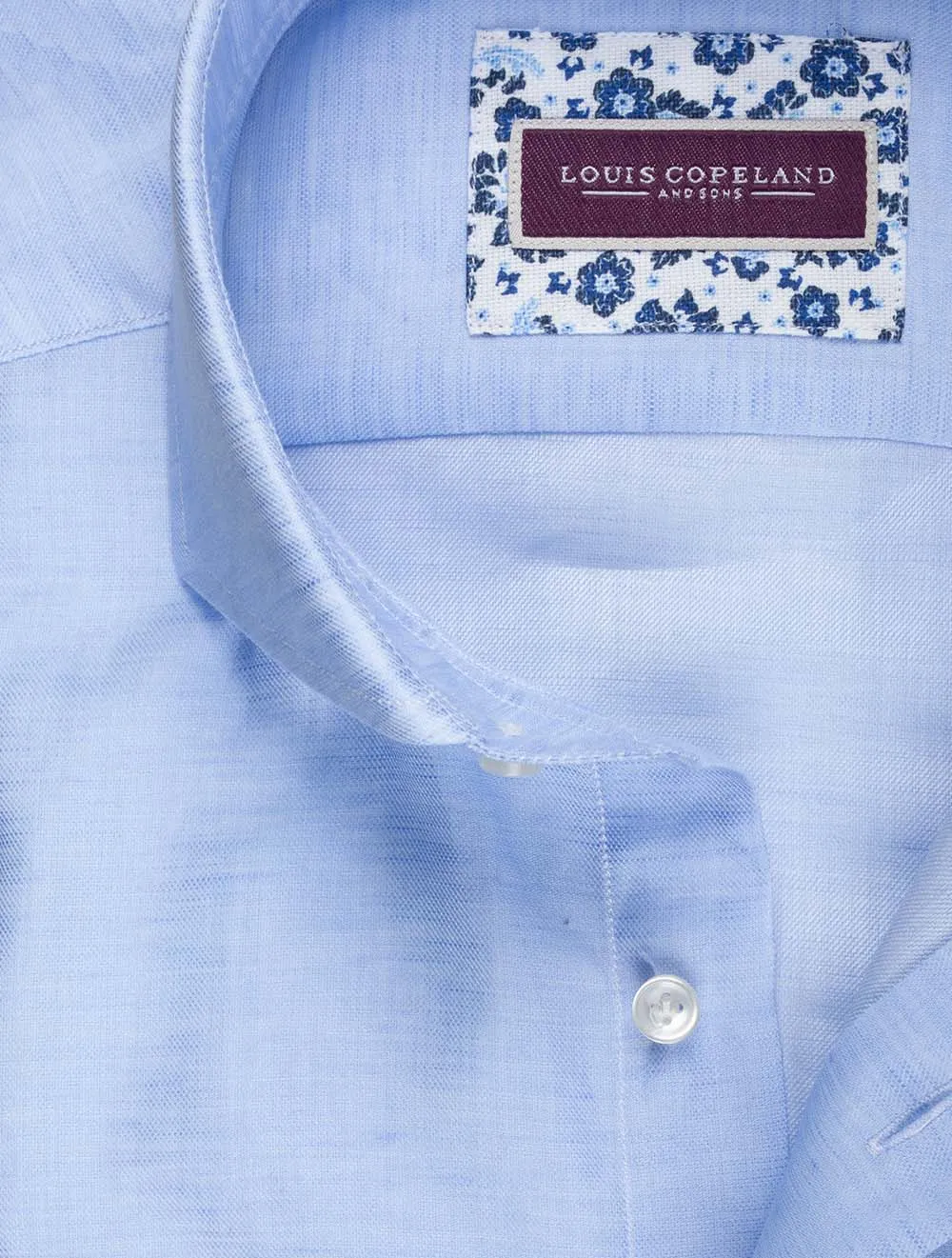 Linen Mix Twill Shirt Blue