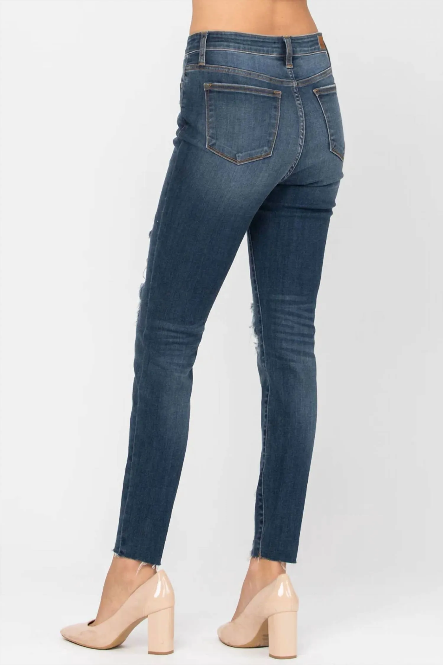 Lizzy Leopard Patch Skinny Jeans In Denim