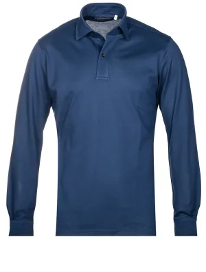 Long Sleeve Polo Shirt Navy