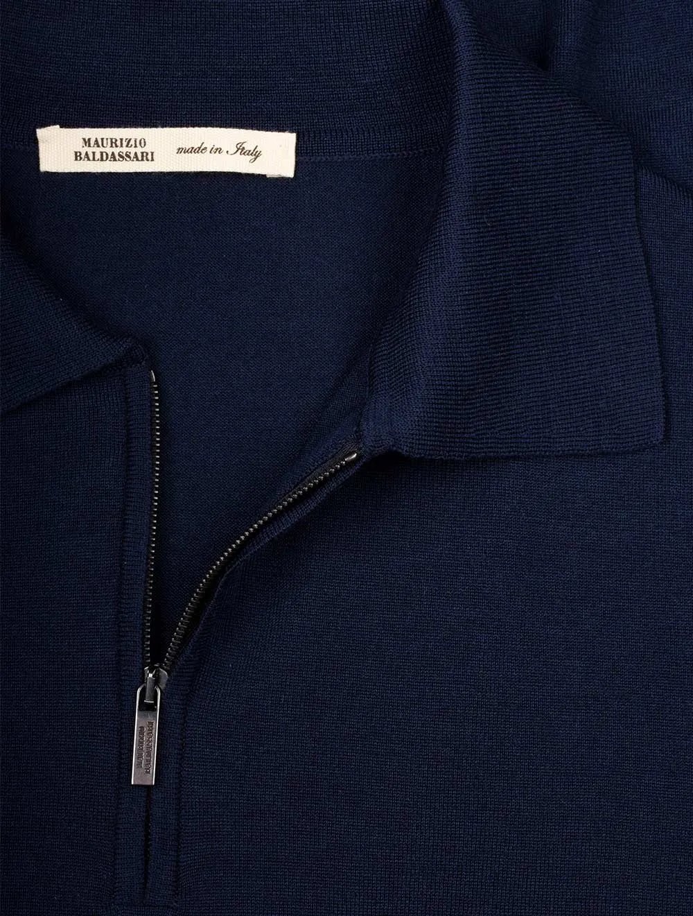 Long Sleeve Polo Zip Navy