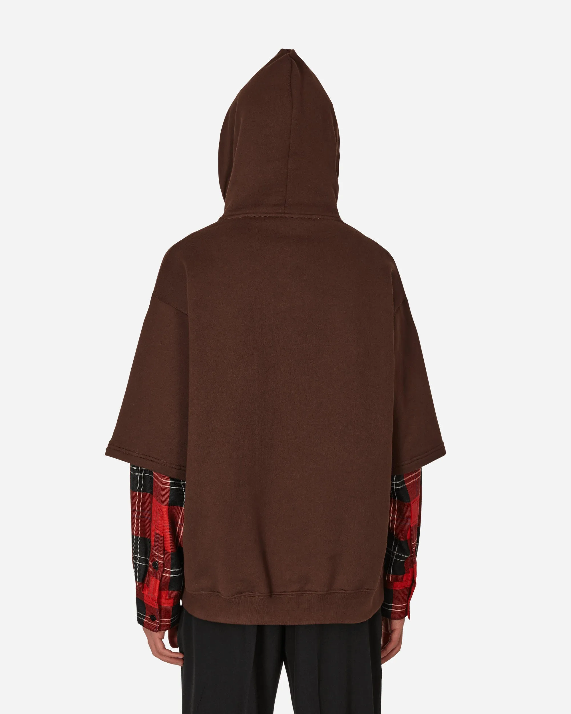 Long-Sleeved Hooded Sweatshirt Brown