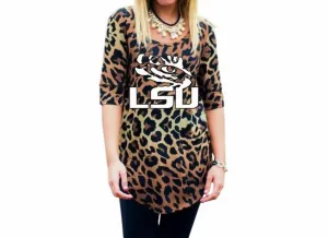Lsu Logo Tunic In Leopard