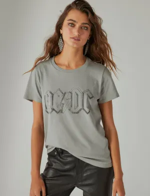 Lucky Brand Acdc Crew Tee Neutral Grey Lucky Brand