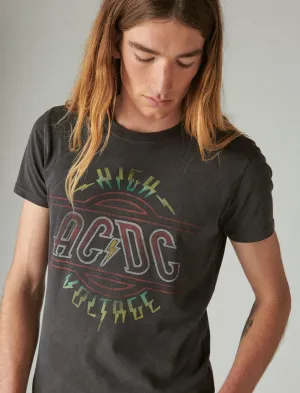 Lucky Brand Acdc High Voltage Tee Jet Black Lucky Brand