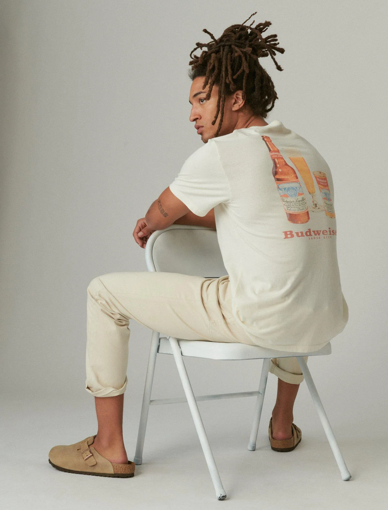 Lucky Brand Budweiser Lager Graphic Tee Blanc De Blanc Lucky Brand