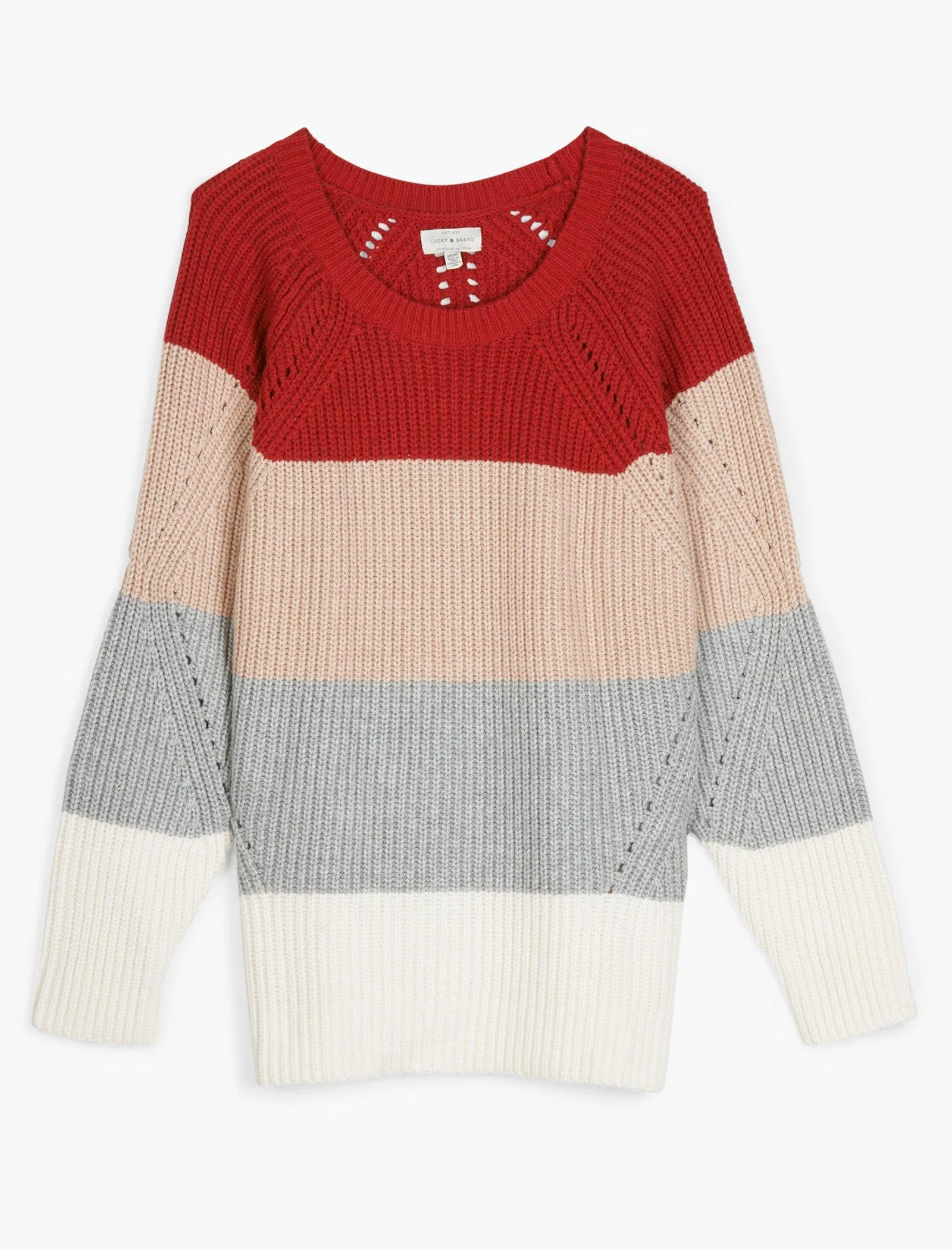 Lucky Brand Crew Neck Pointelle Sweater Multi Lucky Brand