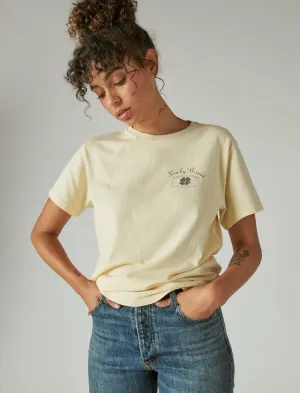 Lucky Brand Lucky Classic Logo Boyfriend Tee Almond Oil Lucky Brand