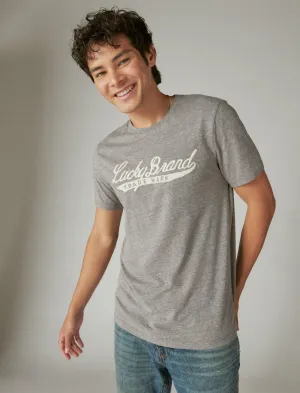 Lucky Brand Lucky Script Tee Heather Grey Lucky Brand